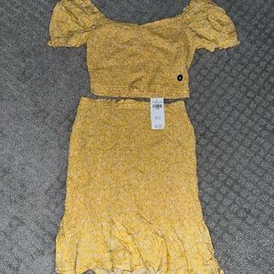 Hollister Crop Top and Skirt Matching Set